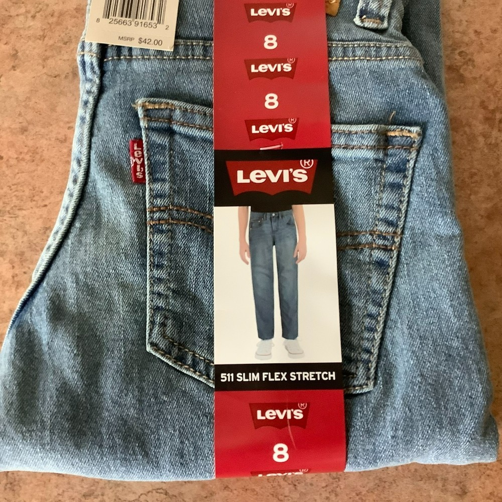 Boys Levi's 511 slim flex stretch light blue jeans size 8 - Picture 6 of 6